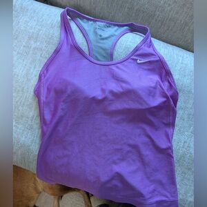 Nike Gray and Purple Dri-Fit Tank
